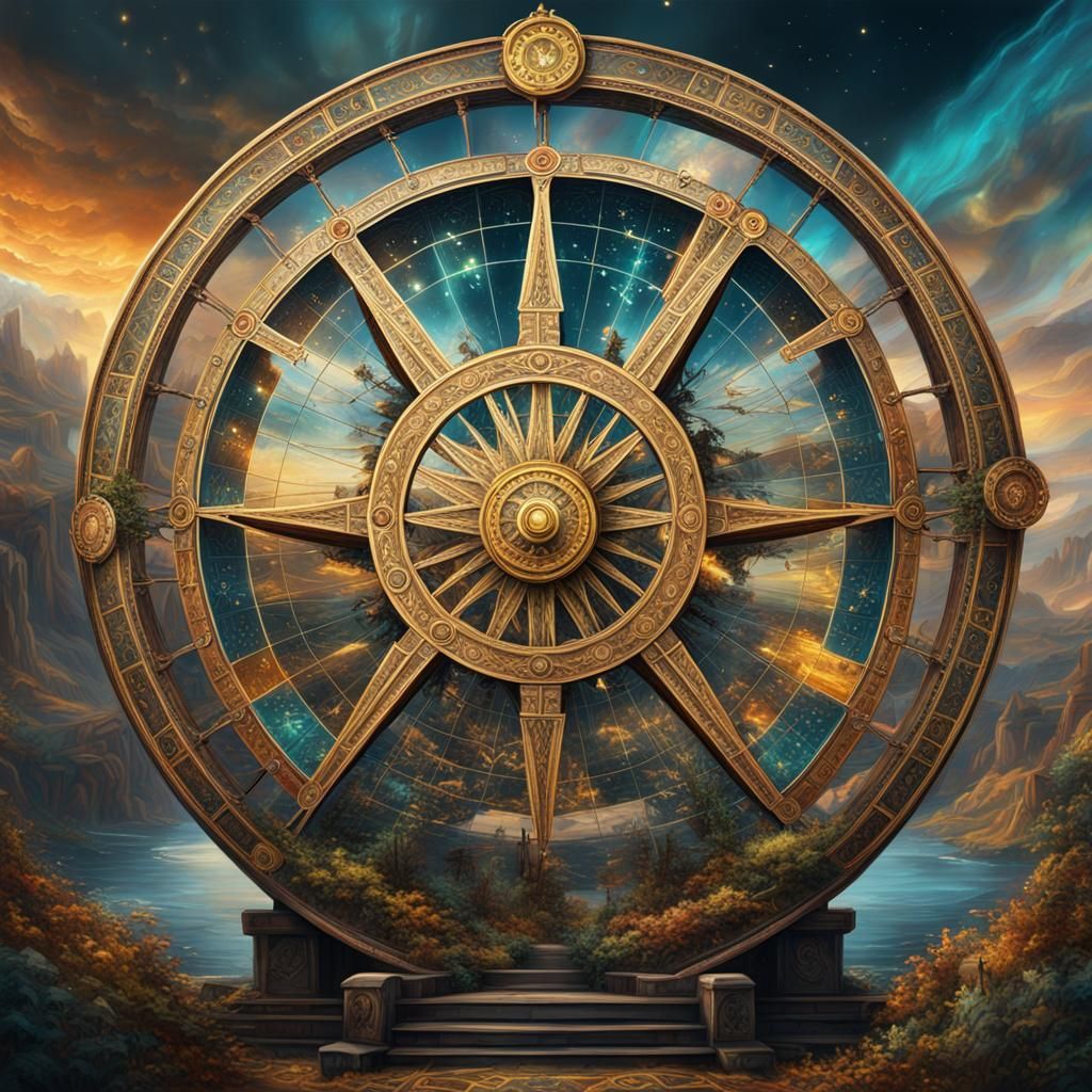 Wheel of Fortune Tarot Card in Digital Art
