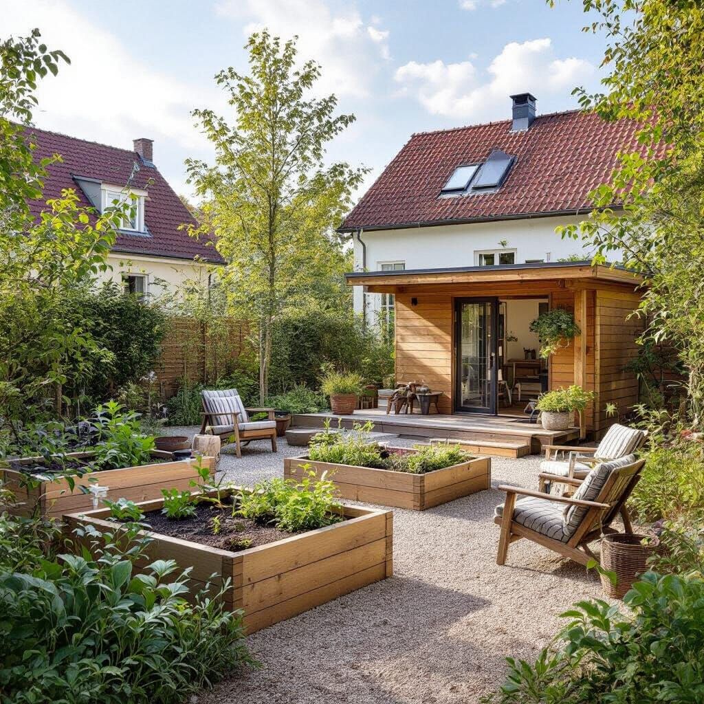 Idyllic Self-Sufficient Garden with Rustic Charm