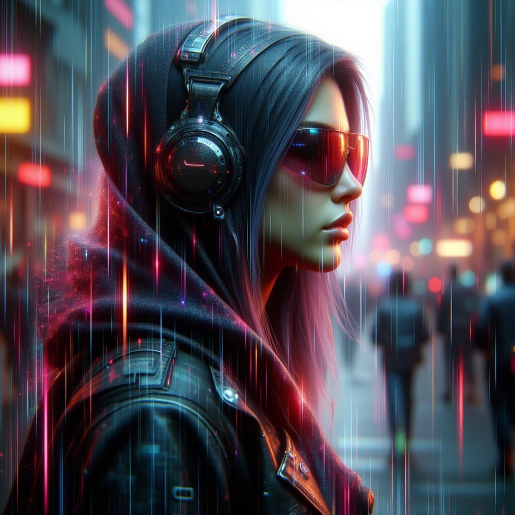 Raining Code: Digital Downpour in Neon