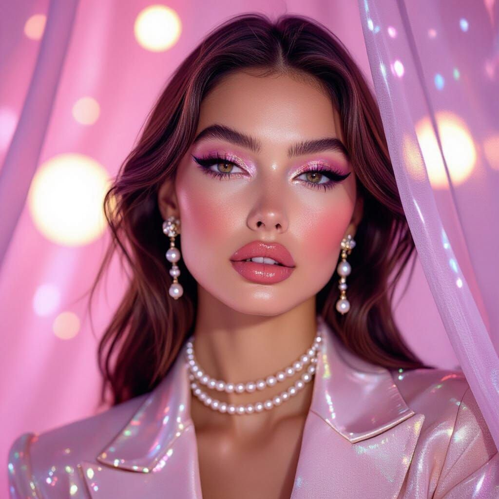 High Fashion Model Portrait with Pastel Eyeshadow