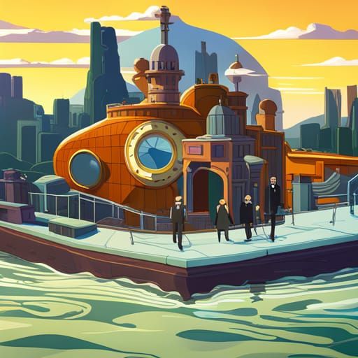 Yellow Submarine in Futurama Style
