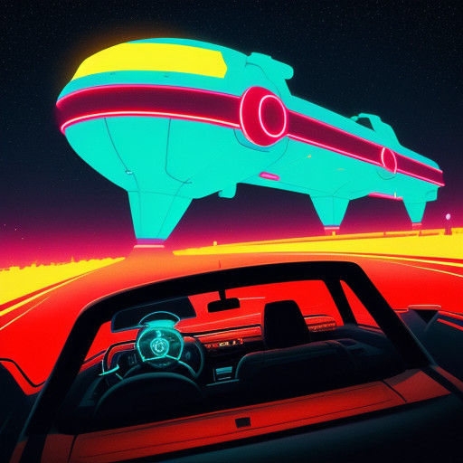 Retro-Futuristic Highway Encounter