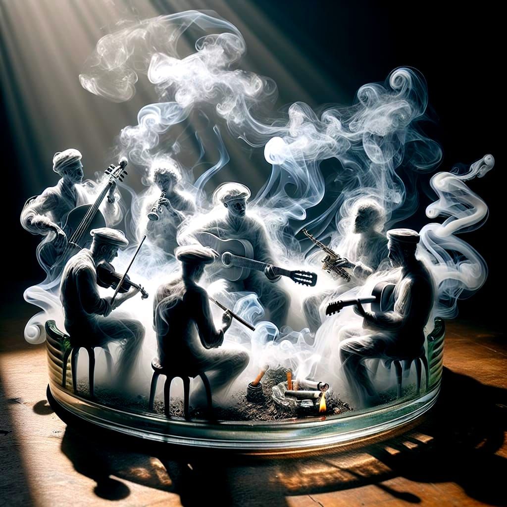 Ethereal Musicians Crafted from Smoke and Mist