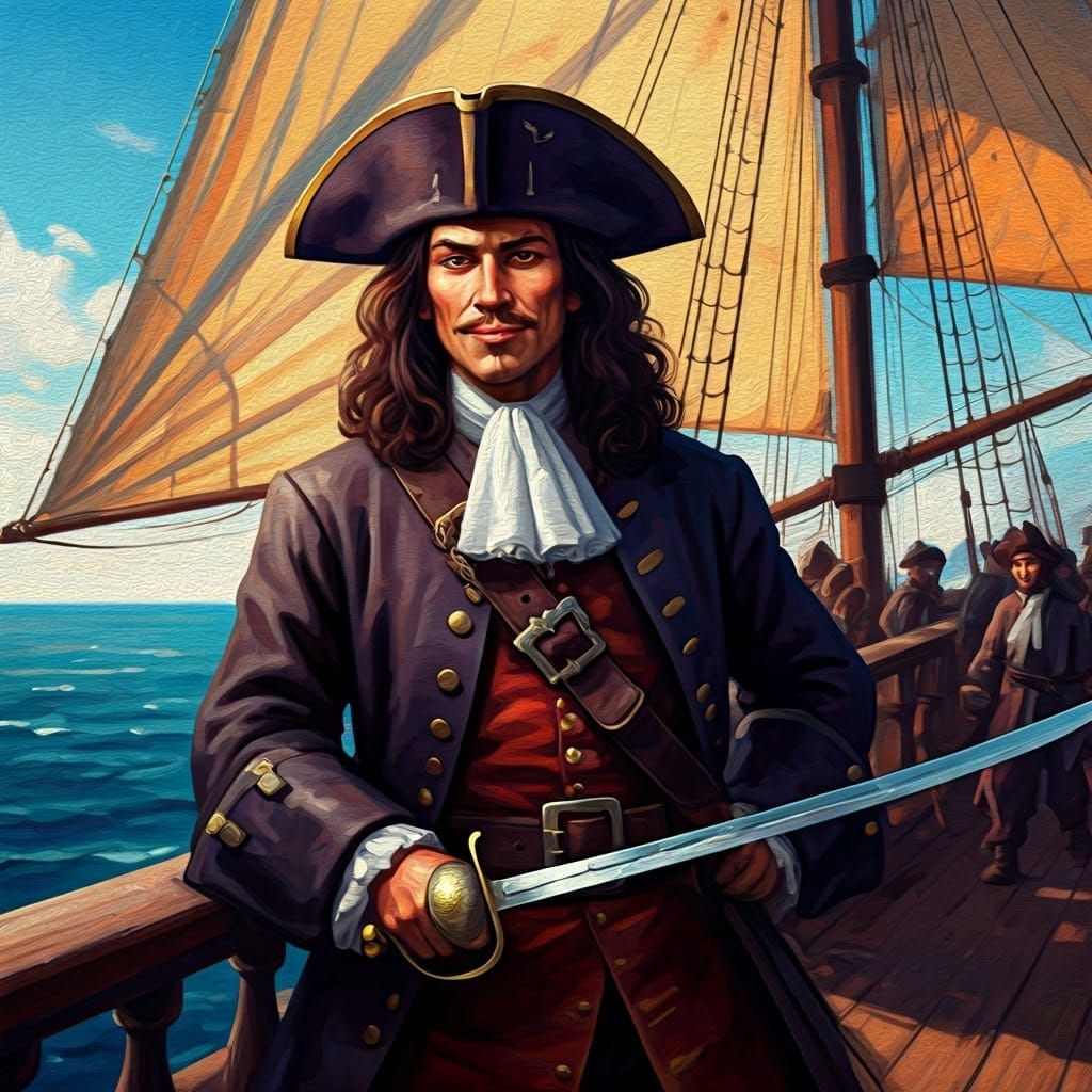 Dashing Pirate in Impressionist Oil Painting