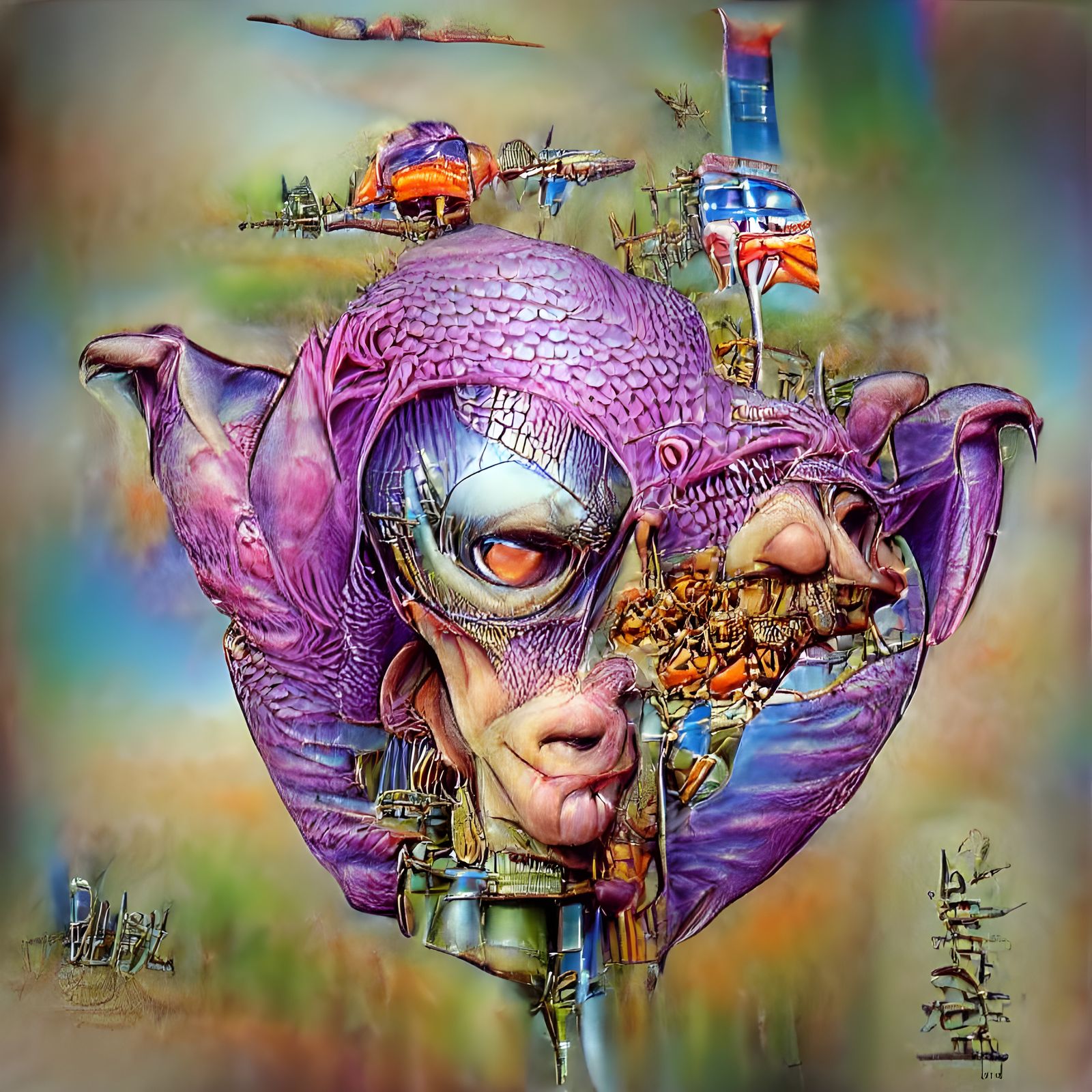 Psychedelic Purple Alien Artwork