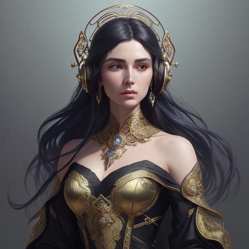 Powerful Female Boss in Art Nouveau Style