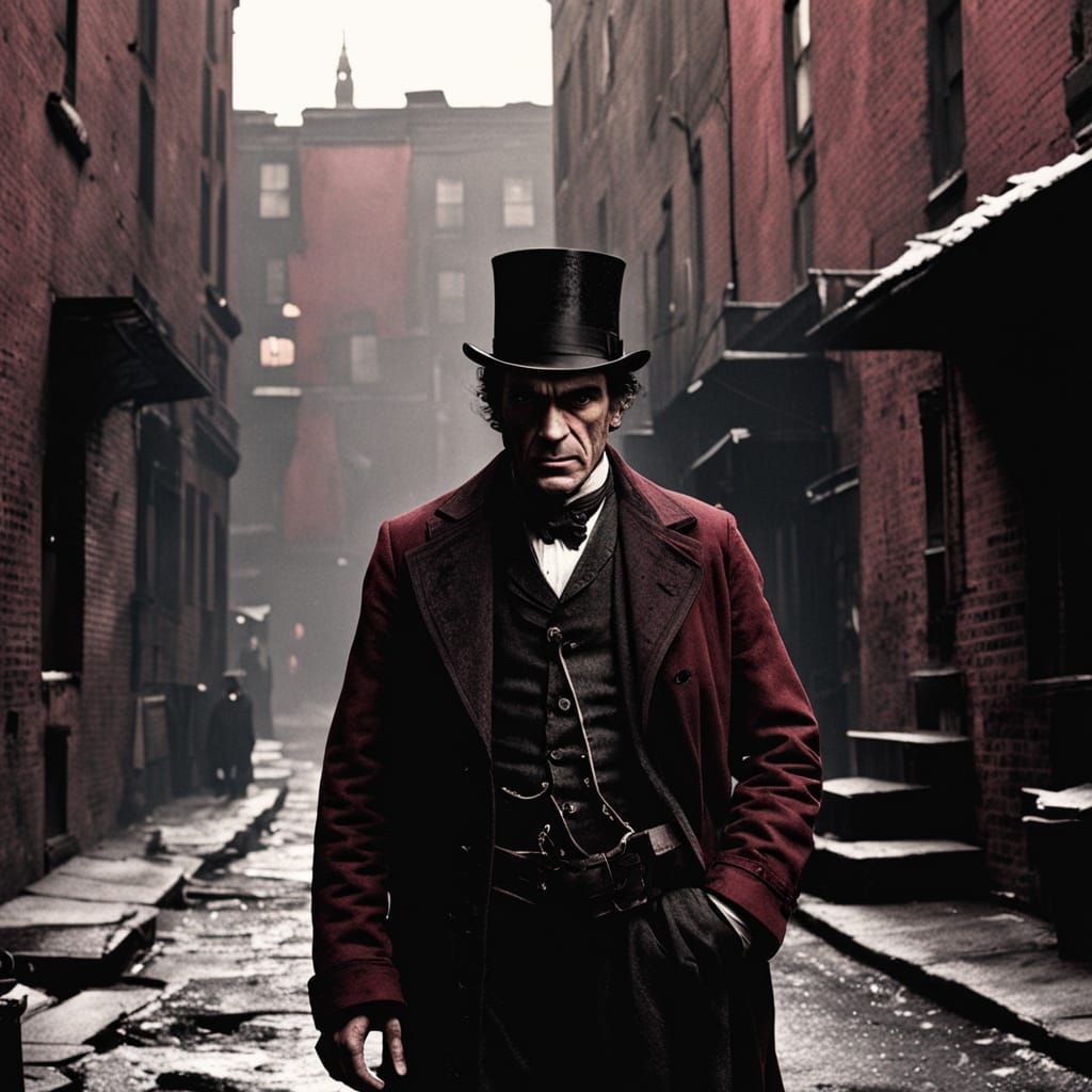 Menacing Figure in Dark Alleyway, Cinematic Style