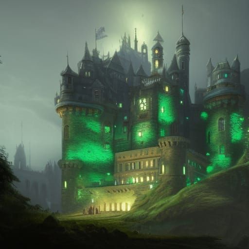 Emerald Castle: Dark Fantasy Concept Art