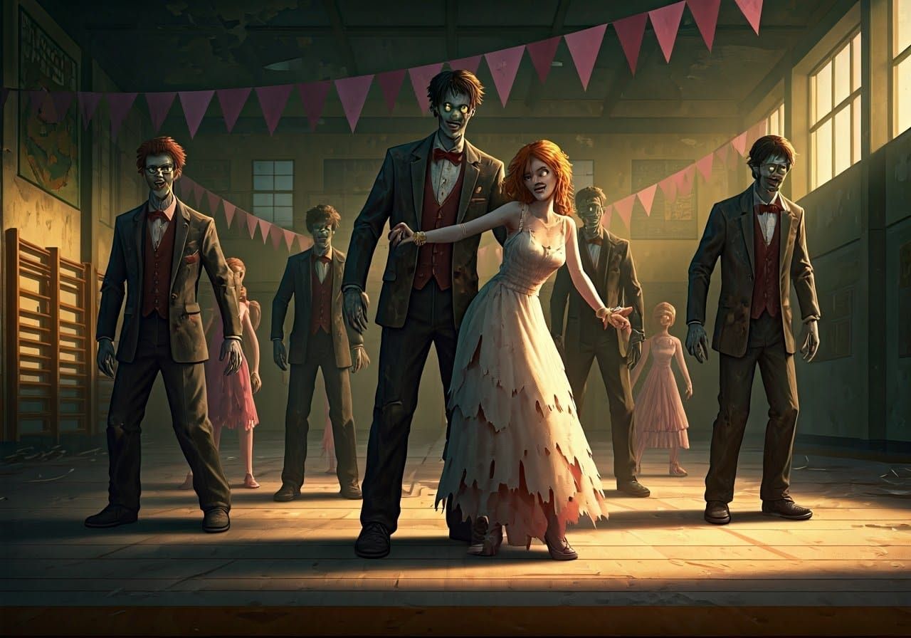 Zombie Teenagers at a Dystopian Prom