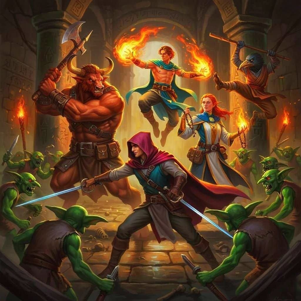 Cinematic Fantasy Movie Still of Adventuring Party