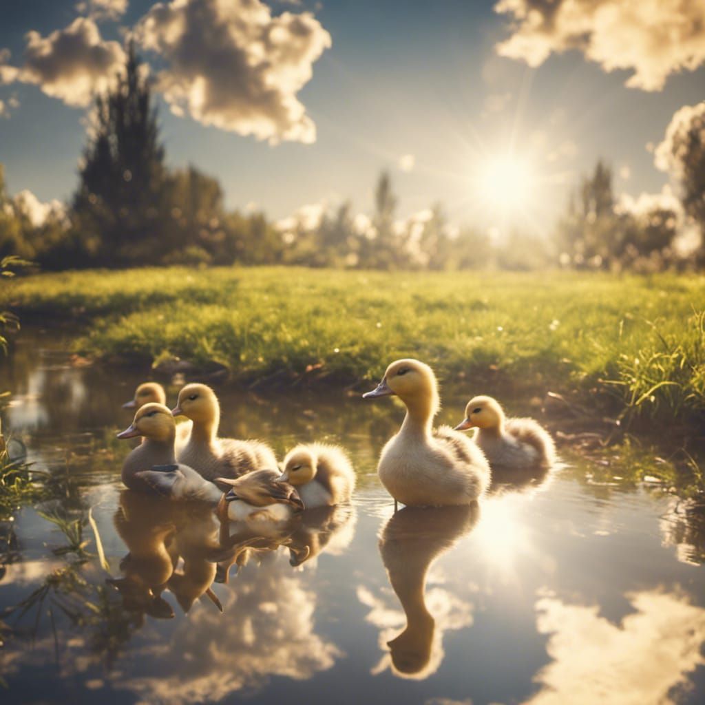 Tupac and Baby Ducks Picnic in Heaven