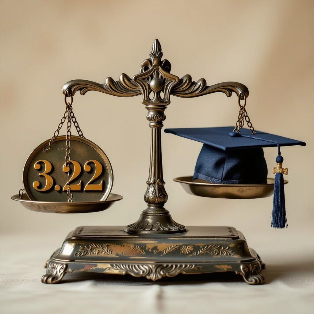 Antique Scale With Numbers and Graduation Cap