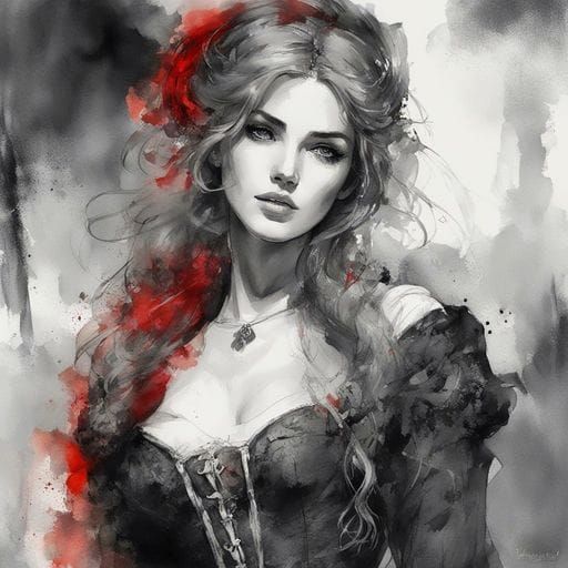 Beautiful Irish Girl Portrait in Watercolor Style