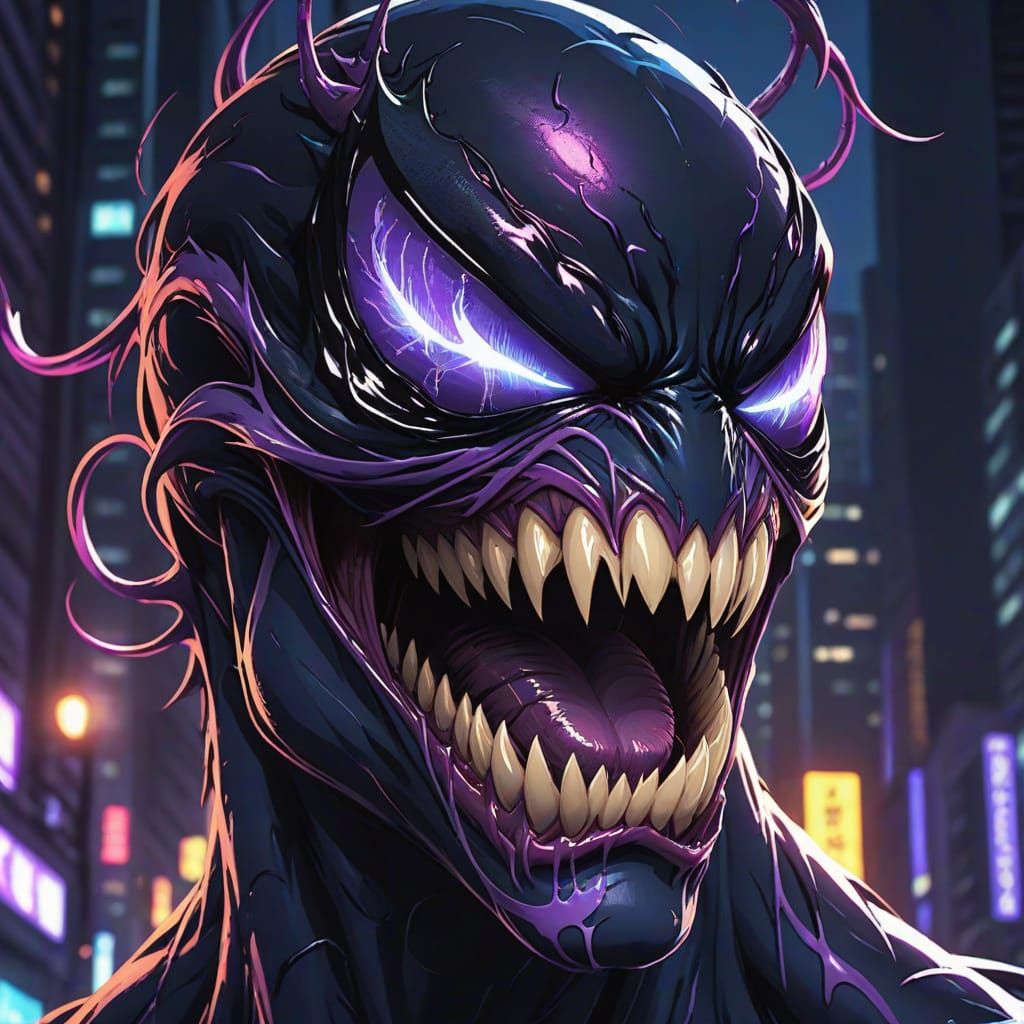 Venom in Dark City, Vibrant Manga Anime Style