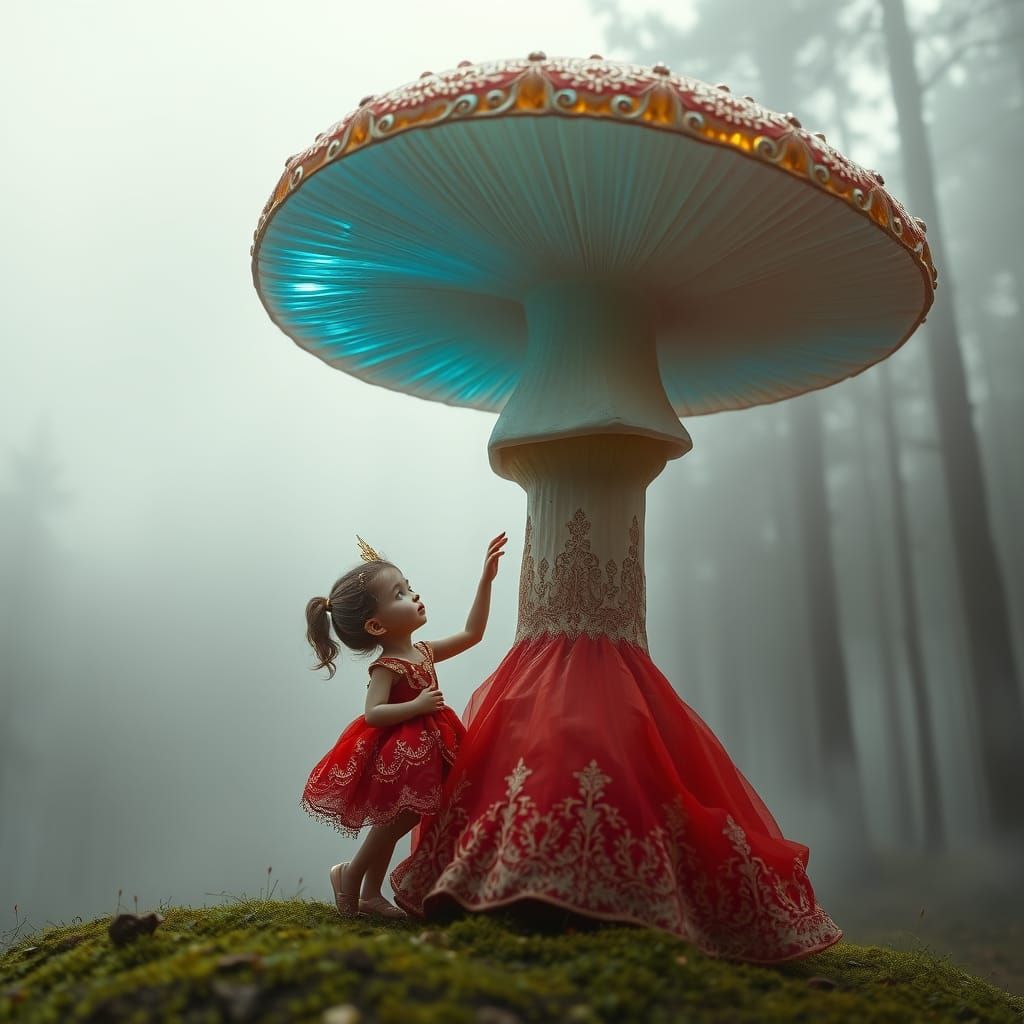 Vibrant Princess in Wonderland of Iridescent Light