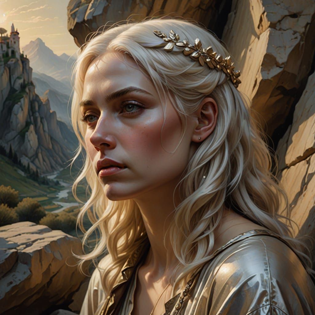 Angel in Renaissance Armor Descends from Heavens