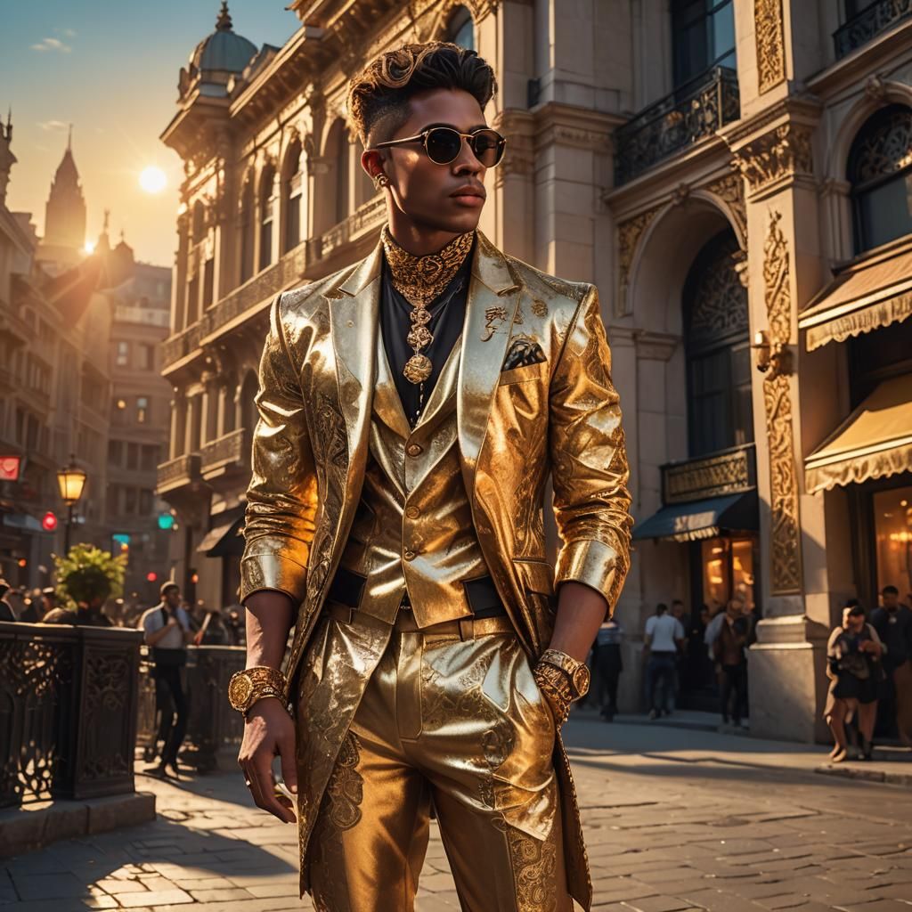 Handsome Man in Cityscape: Fantasy Concept Art