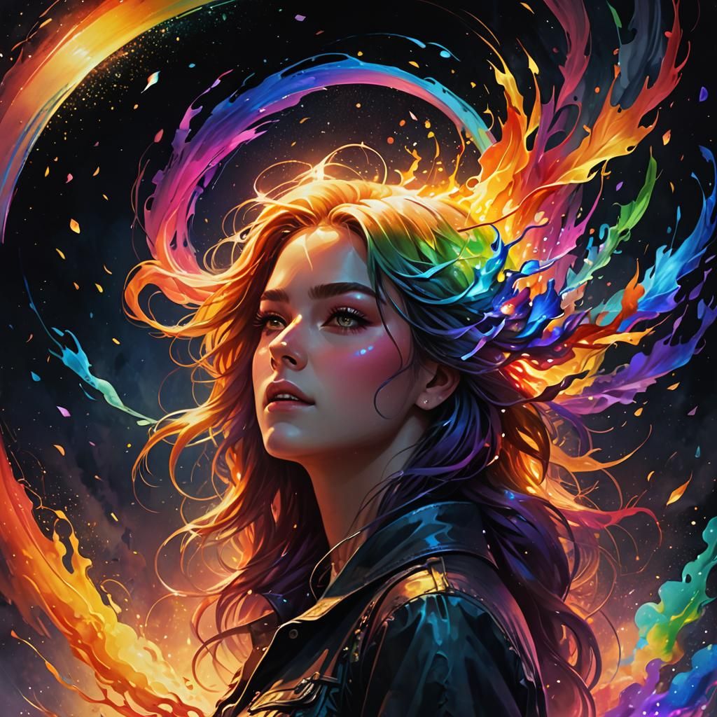 Rainbow Wind, Fire, and Tongues in Digital Art