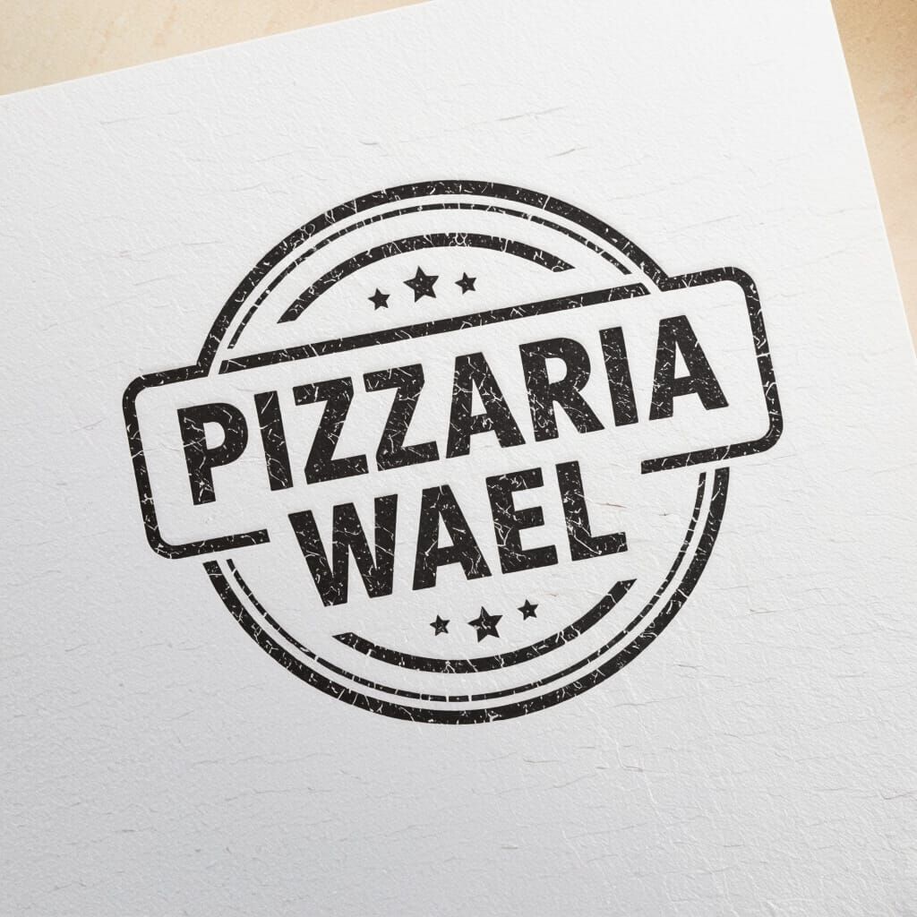 PIZZARIA WAEL Vector Stamp Design for Documents