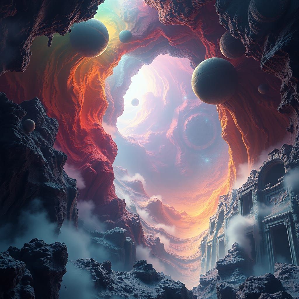 Surreal Spacetime Vortex in a Fantastical Realm