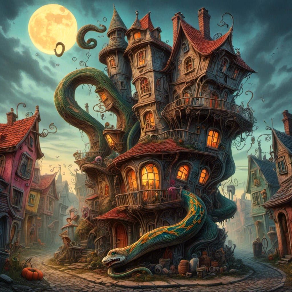 Snake Playing Guitar at Sunrise Comic Art