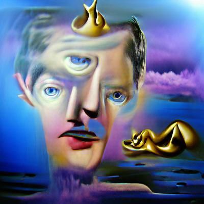 Surreal Portrait of Ken Jennings in Dali Style