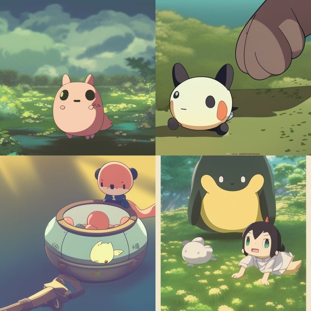 Tamagotchi Pet in Studio Ghibli Anime Style