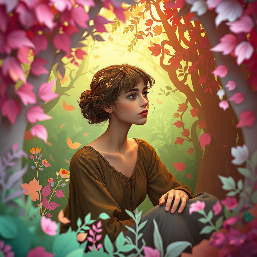 Anna Seghers Portrait in Paper Cutout Layers