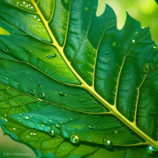 Rainforest Leaves: Hyperrealistic Digital Art in Morning Sun...
