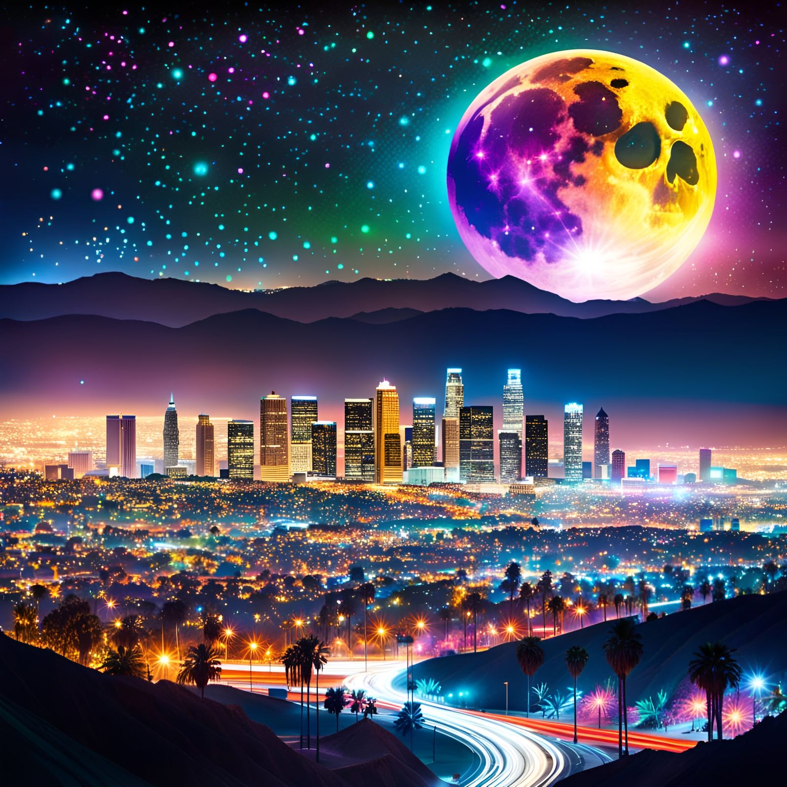 Los Angeles at Night: Art Deco Starscape