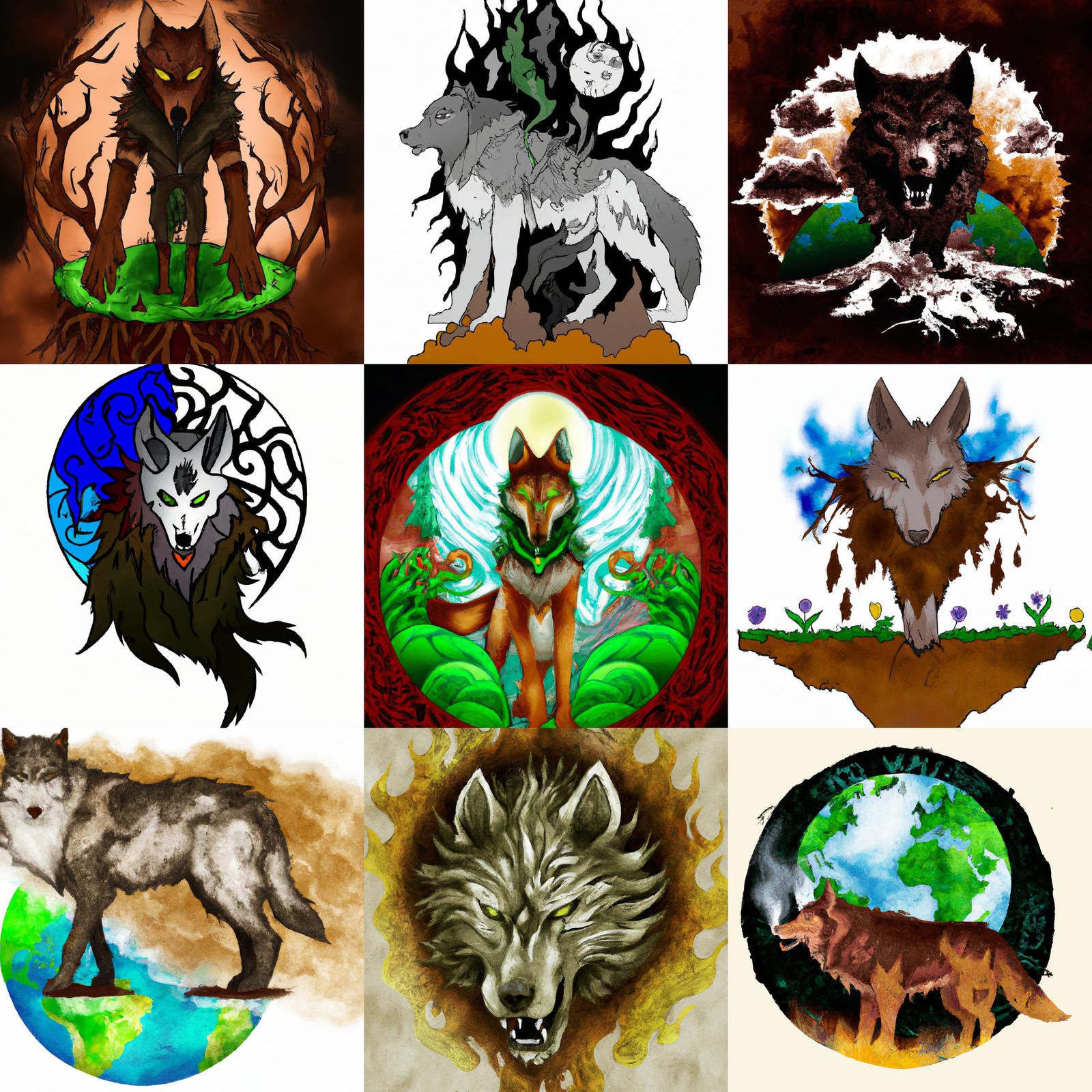 Elemental Earth Wolf: Nature's Fury