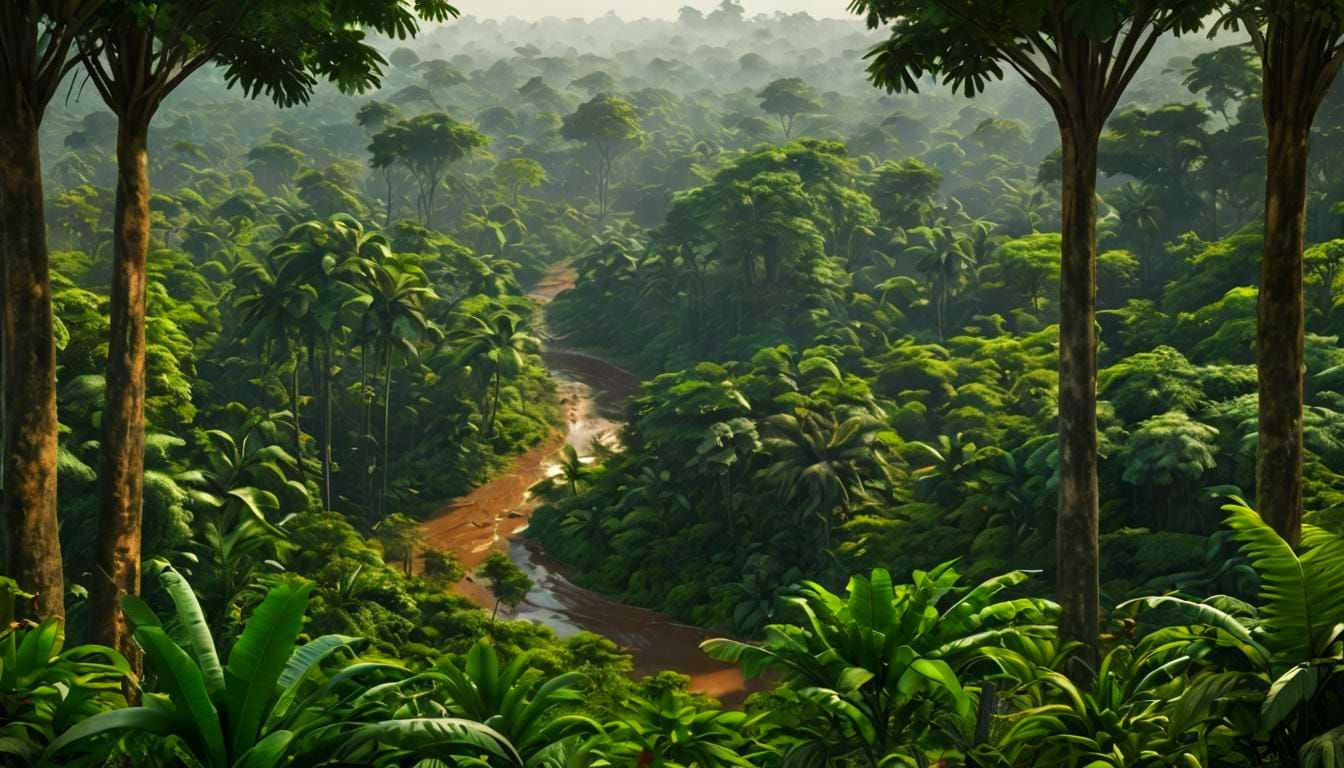Vibrant Gabon Jungle in Hyperrealistic Detail
