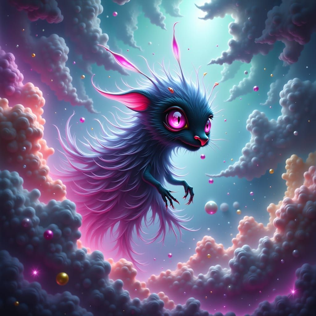 Playful Void Elemental in Dreamy Digital Art Style