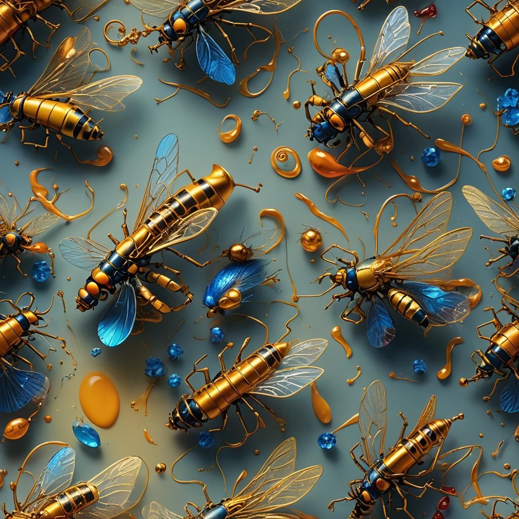 Yellowjacket Insect Playing Euphonium in Fantasy Art