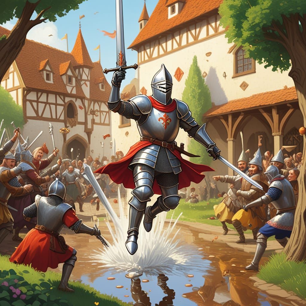 Knight Hilariously Trips Over Puddle in Feast Hall