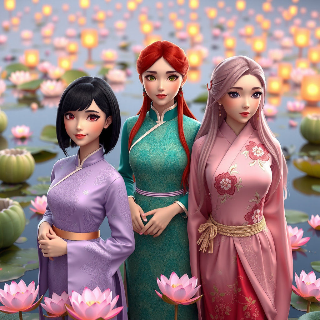 Loy Krathong Festival: Women in Traditional Dress