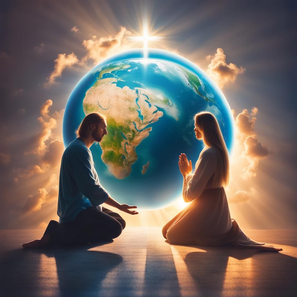 Divine Cross With Praying Figures