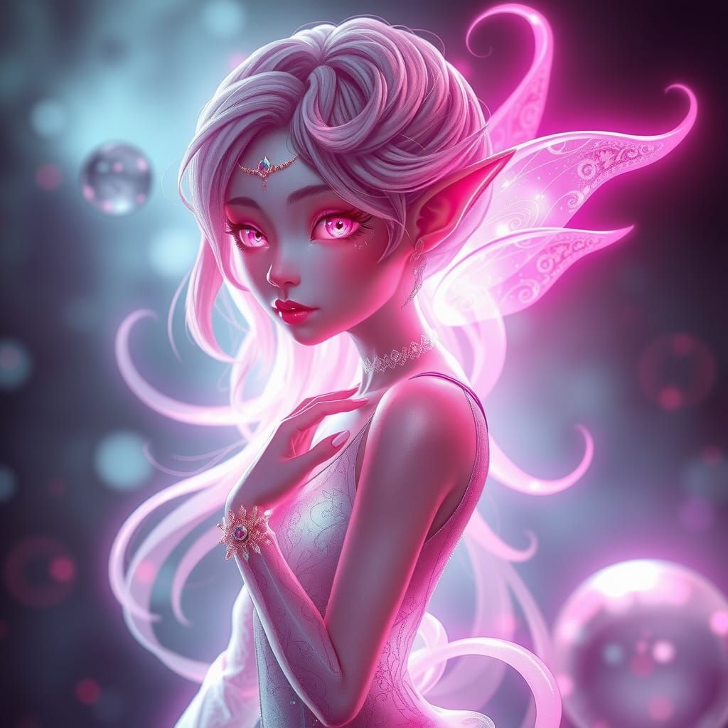 Ethereal Pink Elf Radiating Luminescence