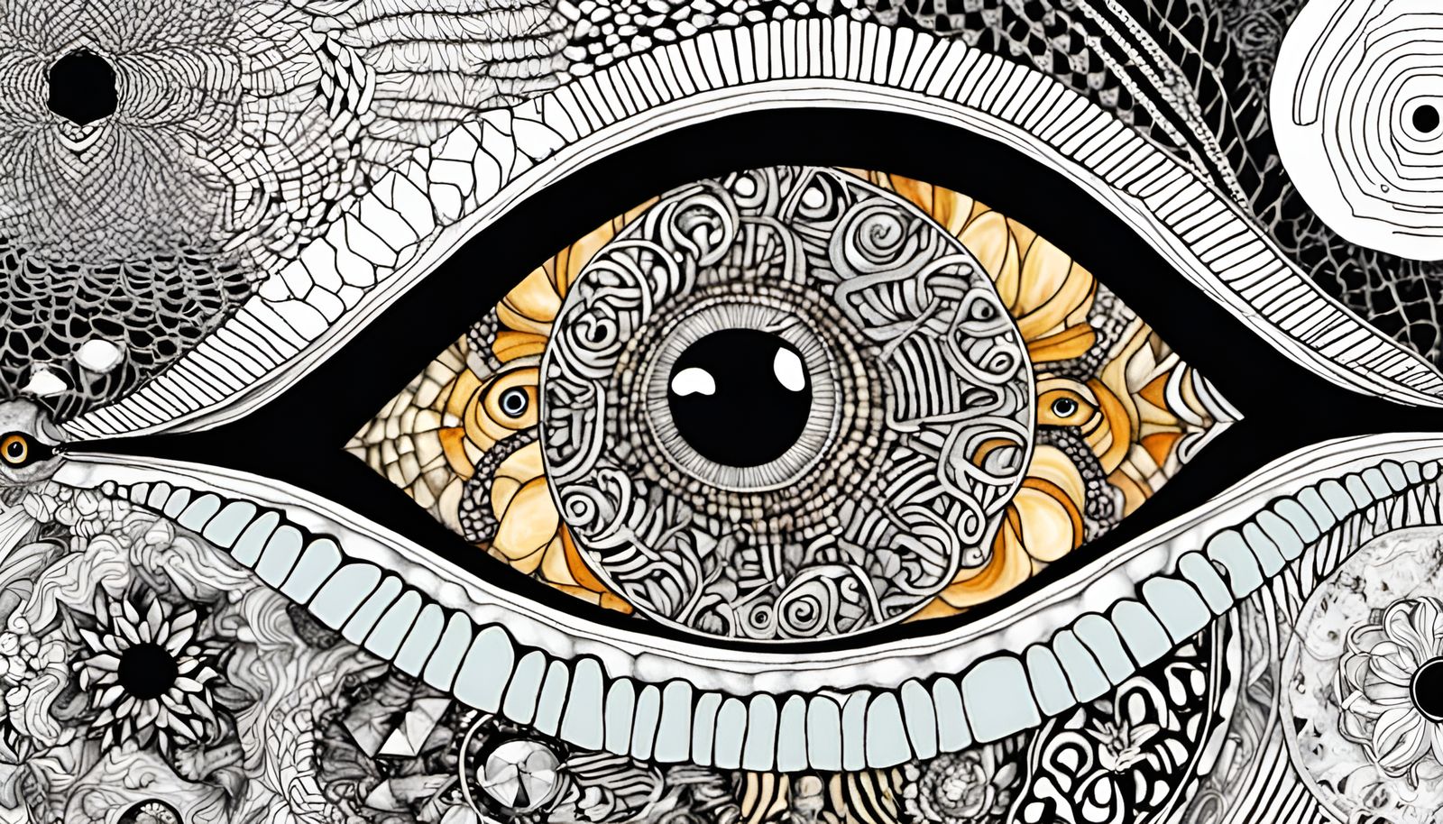 Quantum Fractal Zentangle with Crystalline Inclusions