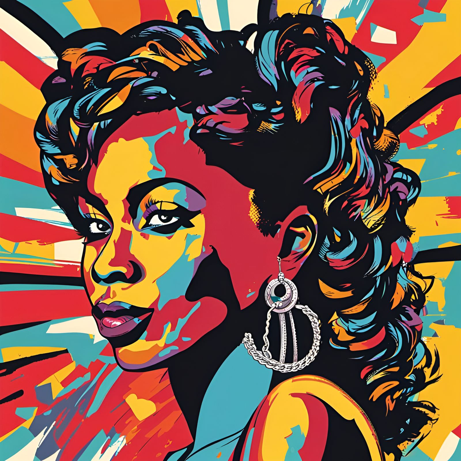 Pop Art Portrait of a Black Woman