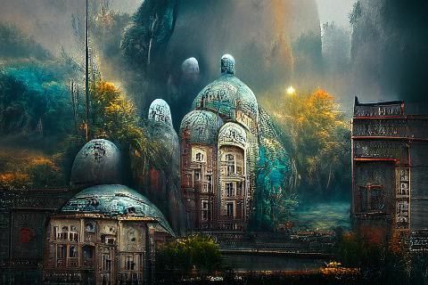 Friendly Headquarters in a Hyperrealistic Landscape