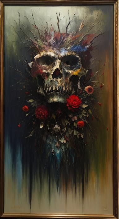 Expressionist Surreal Oil Painting with Thick Texture