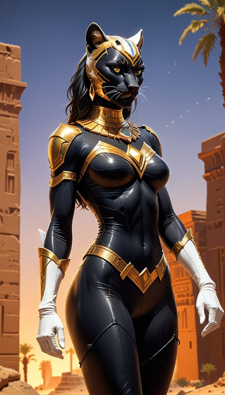 Cyberpunk Goddess of the Desert City