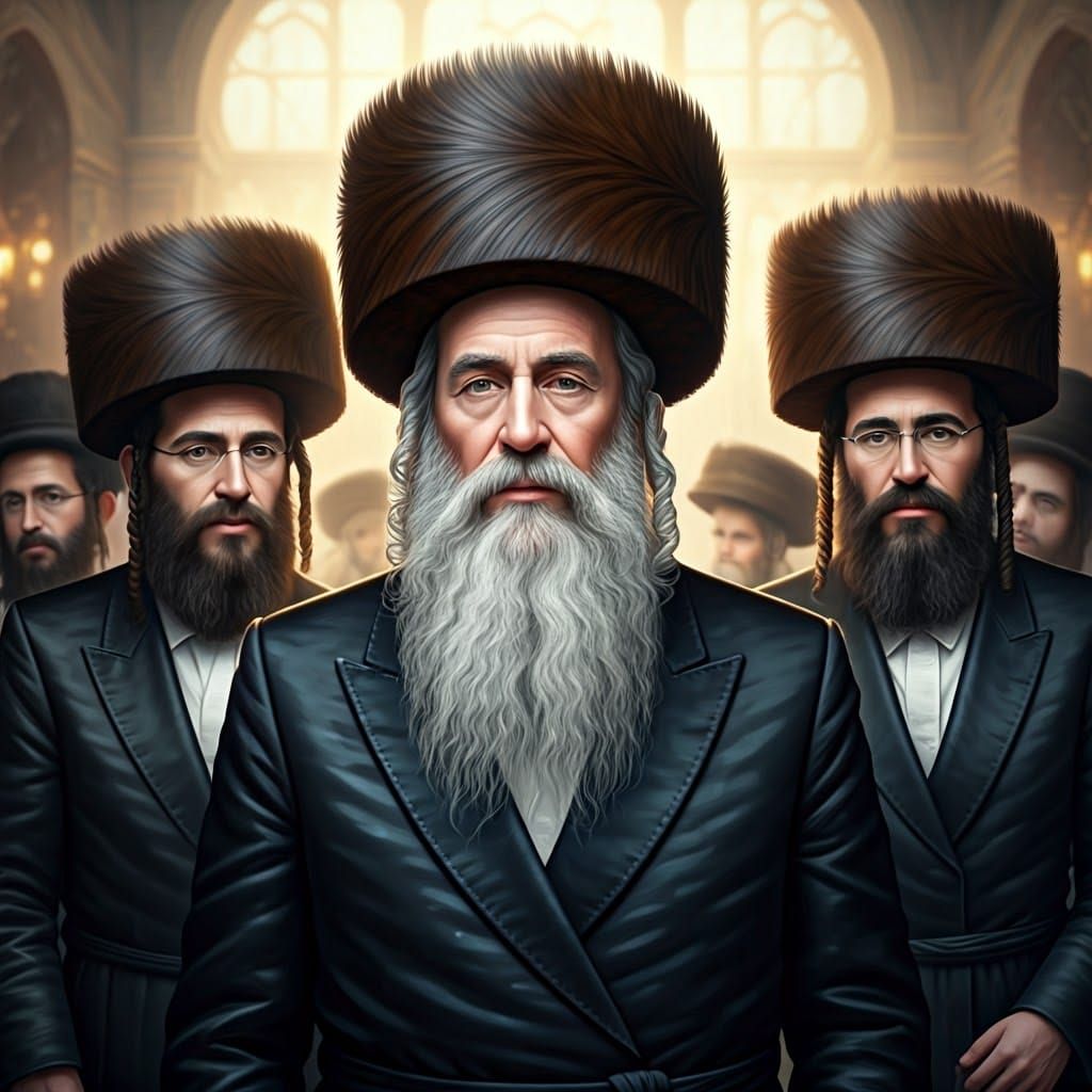 Hasidic Man in Traditional Attire, Fantasy Art Style