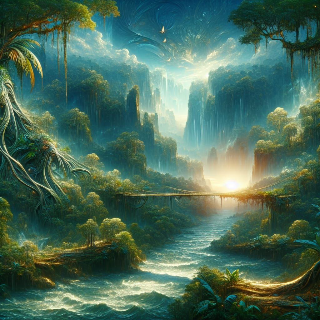 Beautiful Amazon: Detailed Matte Painting in Deep Color