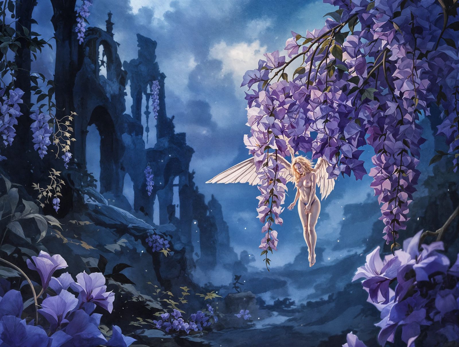Wisteria Spirit Radiates in Twilight