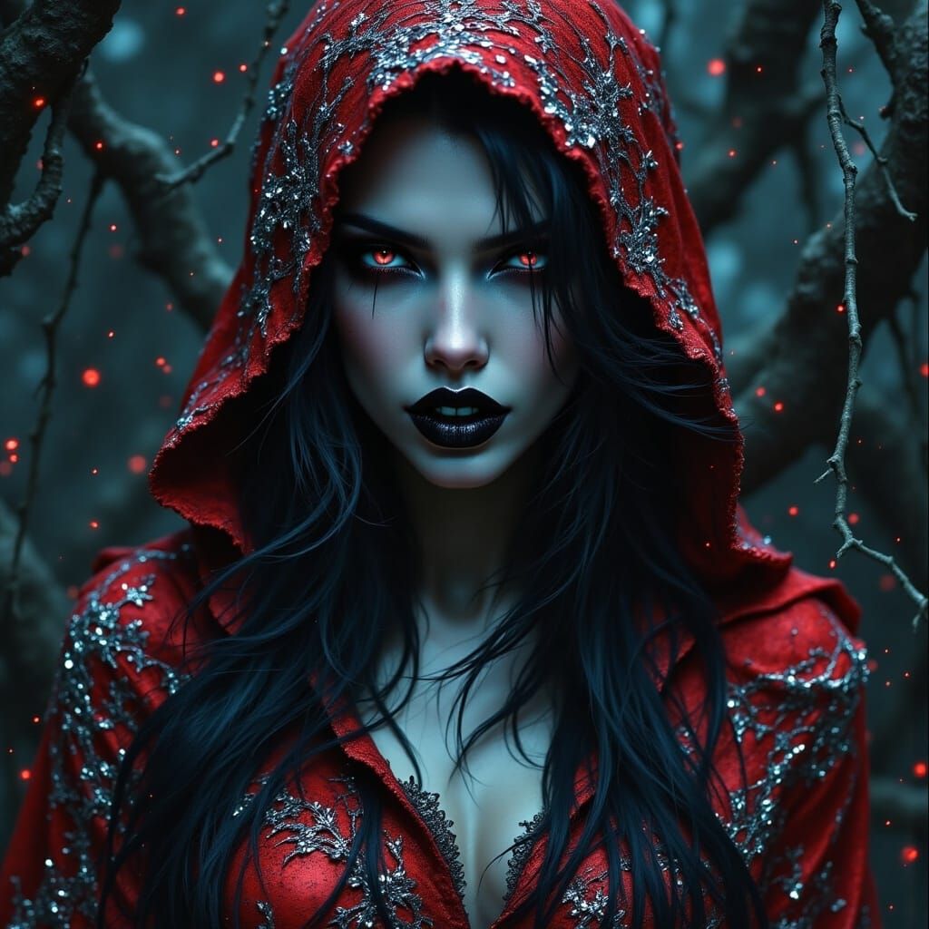 Enchanting Dark Vampiress in Midnight Garden
