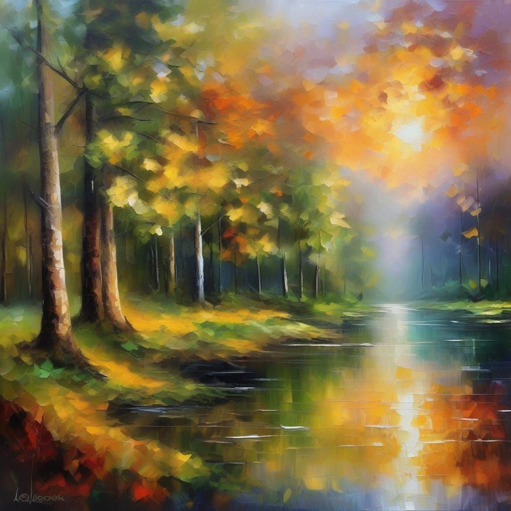 Dramatic Sunset in a Serene Mountain Landscape