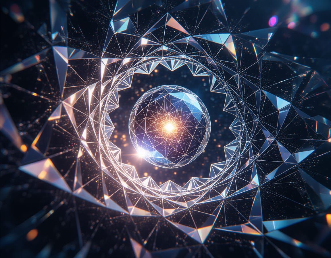 Luminous Orb Piercing Fractal Barrier: Leica Photograph