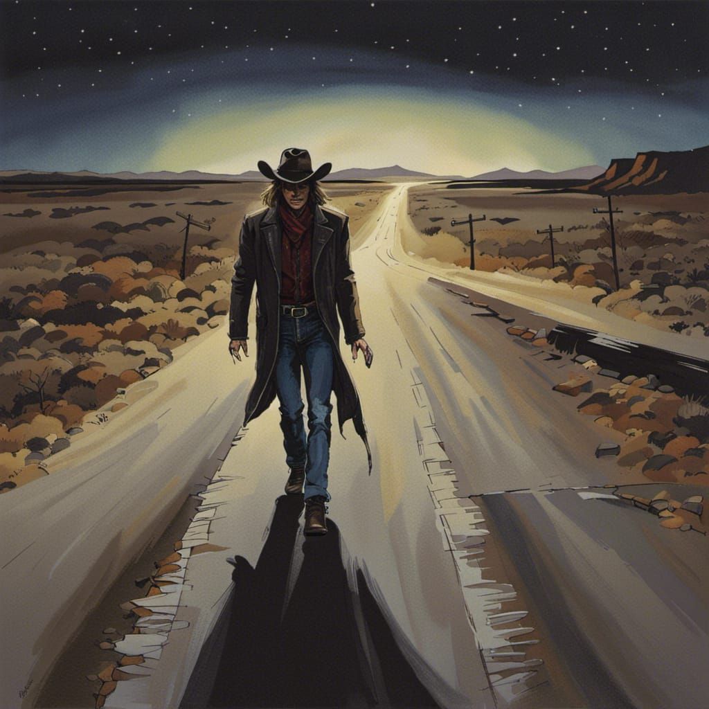 Randall Flagg Walks a Desolate Highway